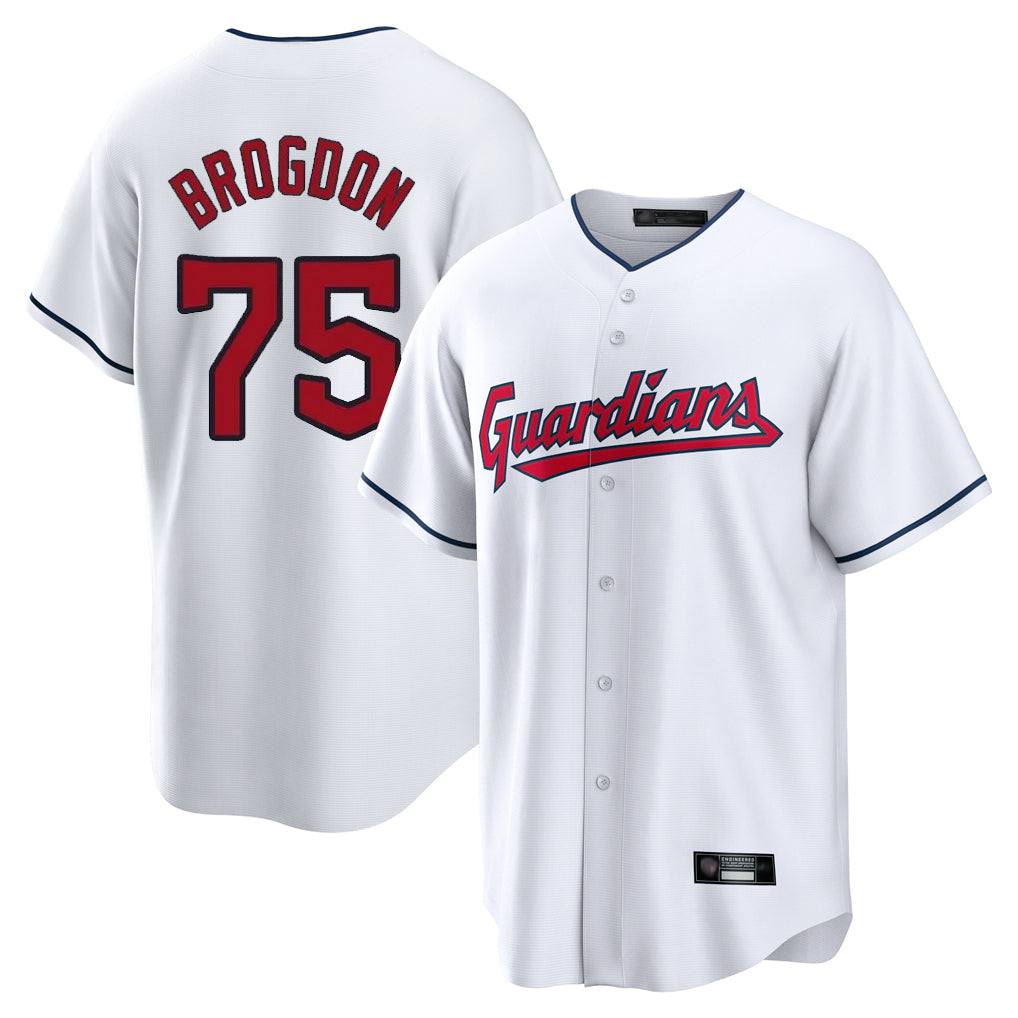 Jamed C.Guardians #75 Connor Brogdon Player White Home Game Stitched Jerseys
