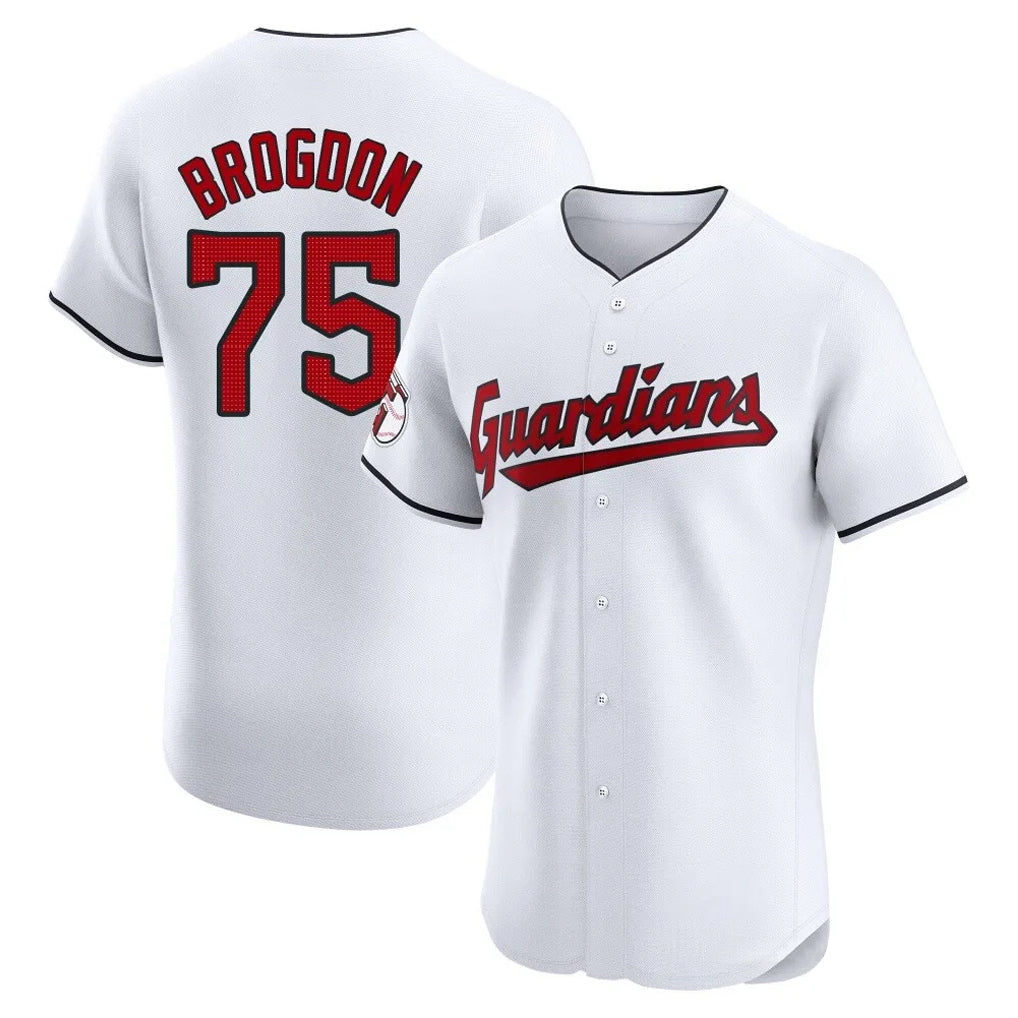 Jamed C.Guardians #75 Connor Brogdon Player White Limited Elite Home Stitched Jerseys