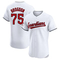 Jamed C.Guardians #75 Connor Brogdon Player White Limited Elite Home Stitched Jerseys