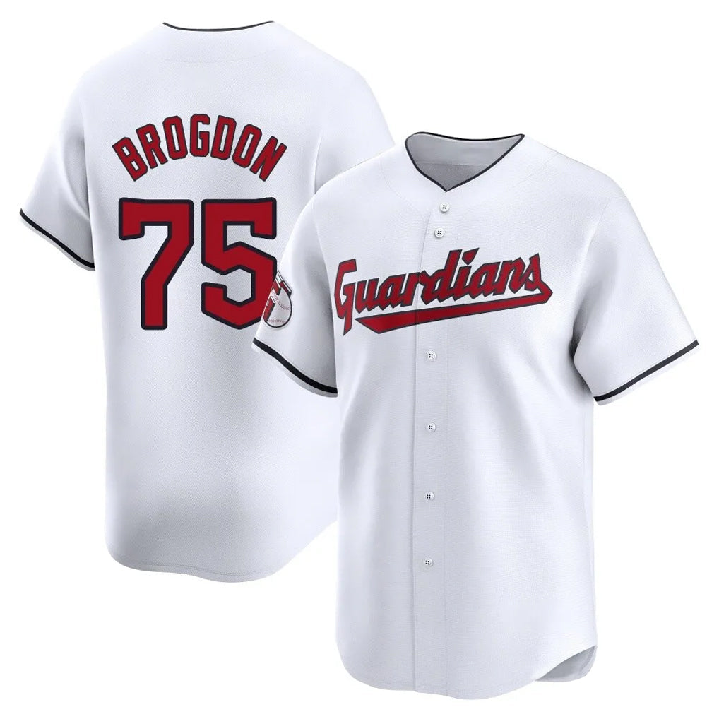 Jamed C.Guardians #75 Connor Brogdon Player White Limited Home Stitched Jerseys
