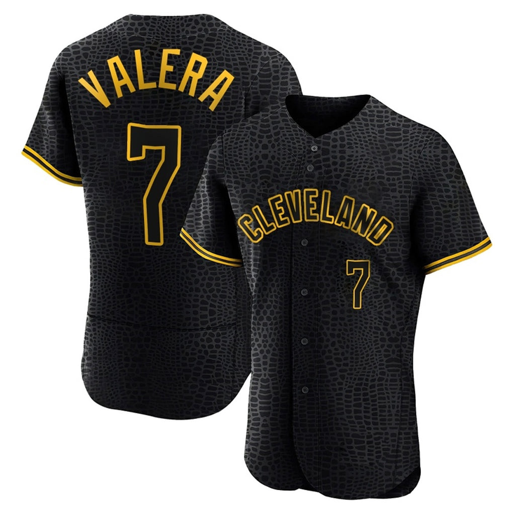 Jamed C.Guardians #7 George Valera Player Black Snake Skin City Limited Elite Home Stitched Jerseys