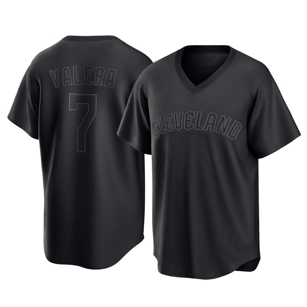 Jamed C.Guardians #7 George Valera Player Black T-shirt Home Game Stitched Jerseys