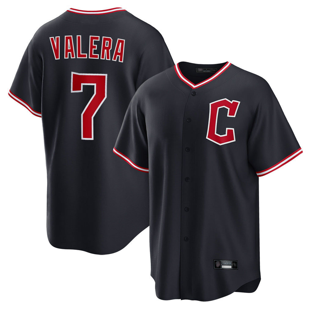 Jamed C.Guardians #7 George Valera Player Navy Home Game Stitched Jerseys
