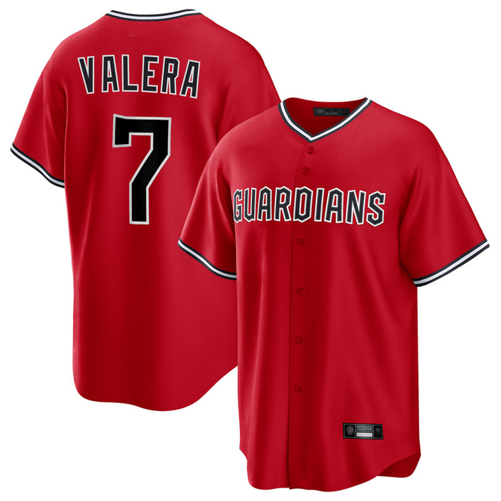 Jamed C.Guardians #7 George Valera Player Red Home Game Stitched Jerseys