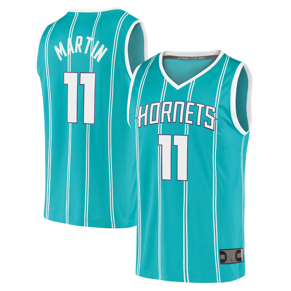 Jamed C.Hornets #11 Cody Martin  Teal Fast Break Replica Jerseys - Icon Edition