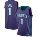 Jamed C.Hornets #1 LaMelo Ball Jordan Brand Purple Swingman Jerseys - Statement Edition