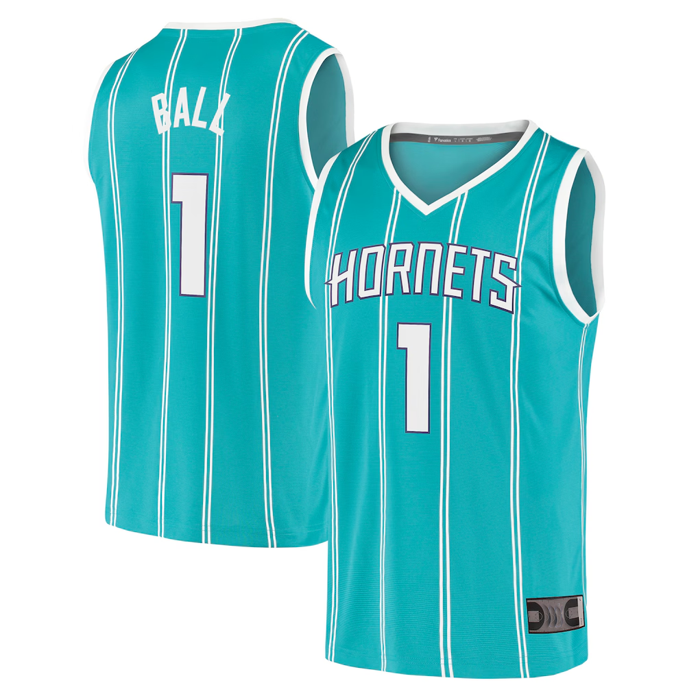 Jamed C.Hornets #1 LaMelo Ball  Teal Fast Break Replica Jerseys - Icon Edition