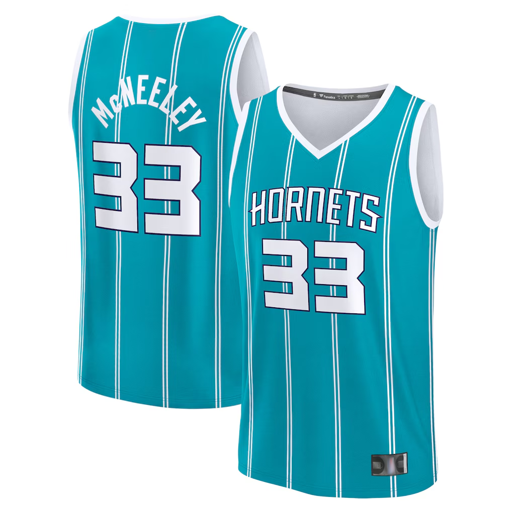 Jamed C.Hornets #33 Liam McNeeley  Teal Fast Break Replica Jerseys - Icon Edition