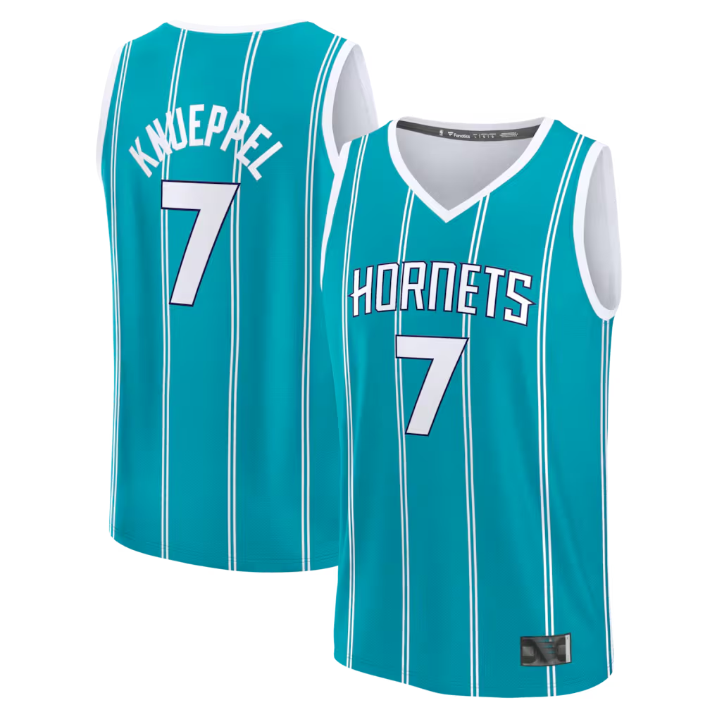 Jamed C.Hornets #7 Kon Knueppel  Teal 2025  Draft First Round Pick Fast Break Replica Jerseys - Icon Edition