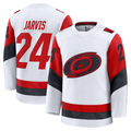 Jamed C.Hurricanes #24 Seth Jarvis White Away Premium Stitched Jerseys
