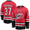 Jamed C.Hurricanes #37 Andrei Svechnikov Red Alternate Breakaway Player Stitched Jerseys