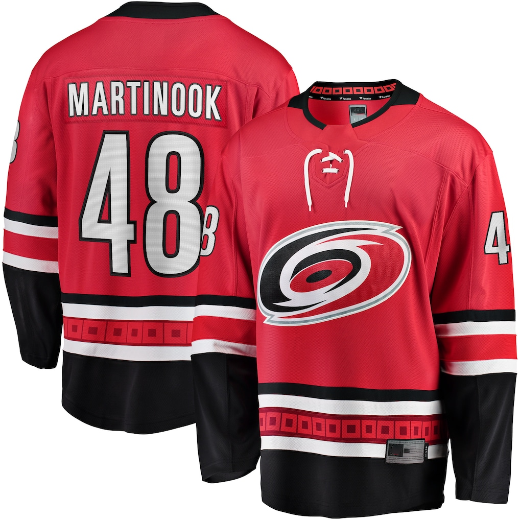 Jamed C.Hurricanes #48 Jordan Martinook Red Alternate Breakaway Player Stitched Jerseys
