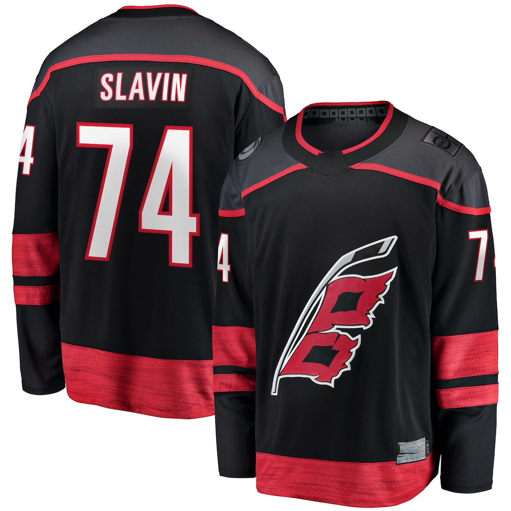 Jamed C.Hurricanes #74 Jaccob Slavin Black Home Breakaway Player Stitched Jerseys