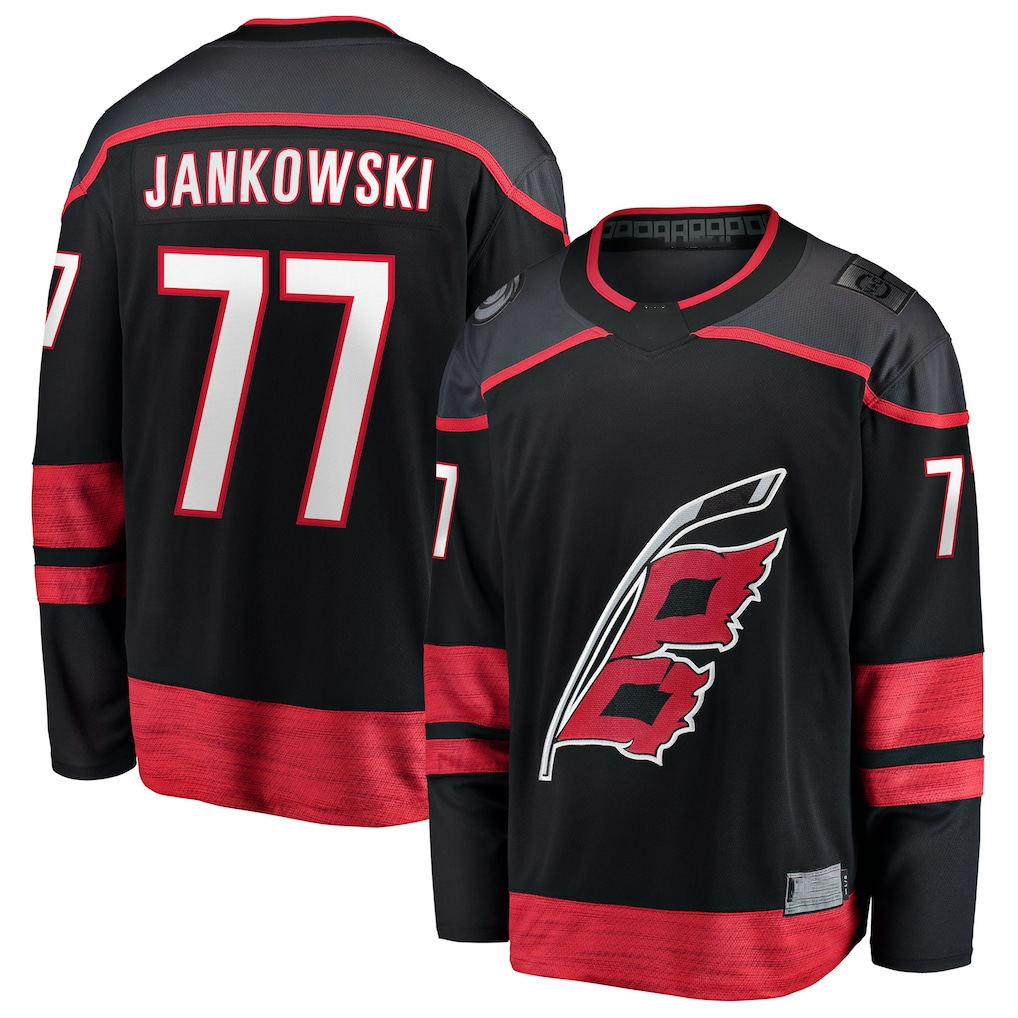Jamed C.Hurricanes #77 Mark Jankowski Black Home Breakaway Stitched Jerseys
