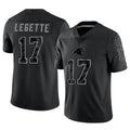 Jamed C.Panthers #17 Xavier Legette Player Black REFLECTIVE Limited Stitched Jerseys