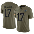 Jamed C.Panthers #17 Xavier Legette Player Salute To Service Olive Stitched Jerseys