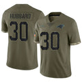 Jamed C.Panthers #30 Chuba Hubbard Player Salute To Service Olive Stitched Jerseys