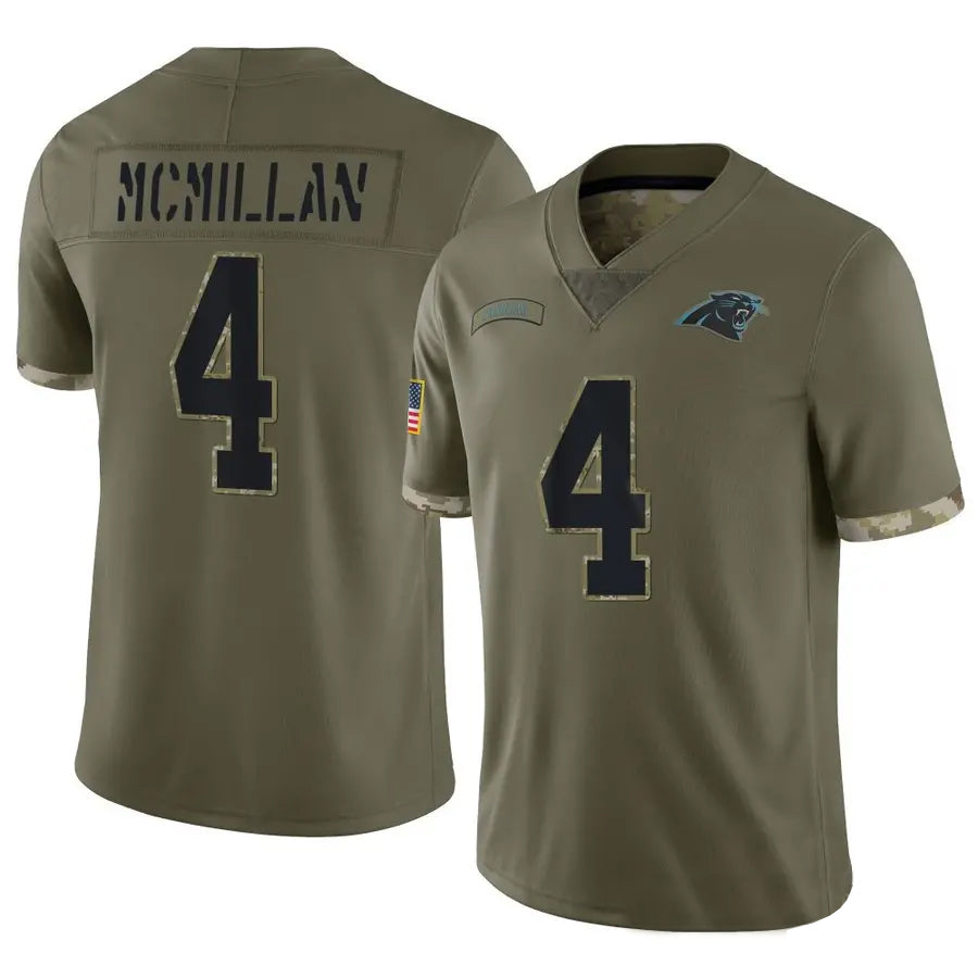 Jamed C.Panthers #4 Tetairoa McMillan Player Olive Salute To Service Limited Stitched Jerseys