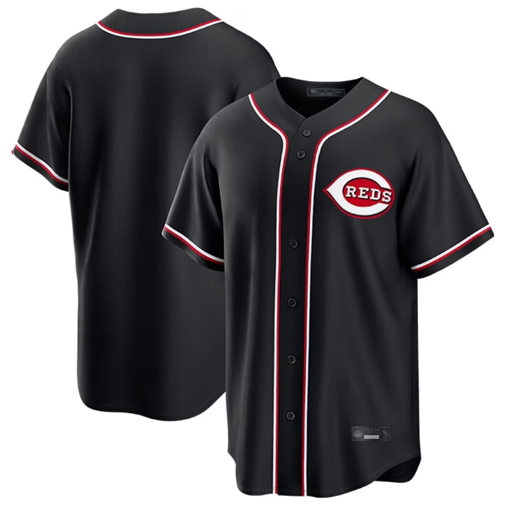 Jamed C.Reds Black Fashion Out Home Game Blank Player Stitched Jerseys