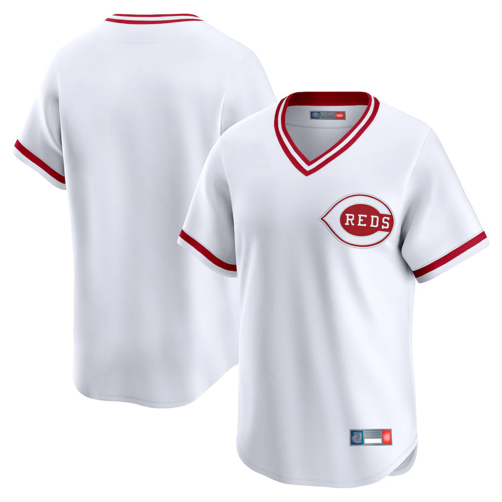 Jamed C.Reds White Cooperstown Collection Limited T-shirt Home Blank Player Stitched Jerseys