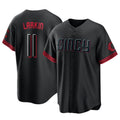 Jamed C.Reds #11 Barry Larkin Player Black City Connect Home Game Stitched Jerseys