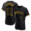 Jamed C.Reds #11 Barry Larkin Player Black Snake Skin City Limited Elite Home Stitched Jerseys