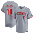 Jamed C.Reds #11 Barry Larkin Player Gray Home Limited Stitched Jerseys