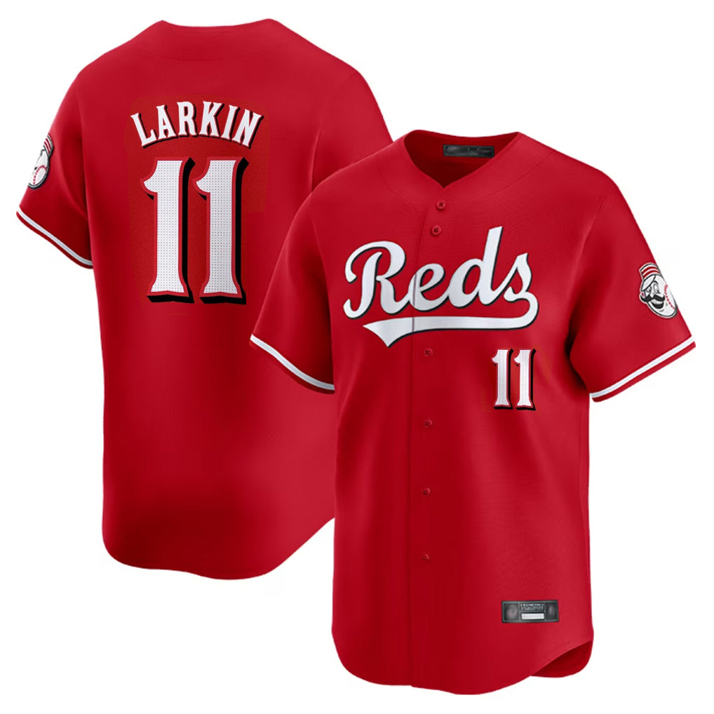 Jamed C.Reds #11 Barry Larkin Player Red Home Limited Stitched Jerseys