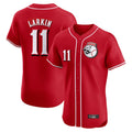 Jamed C.Reds #11 Barry Larkin Player Red Limited Elite Home Game Stitched Jerseys