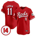 Jamed C.Reds #11 Barry Larkin Player Red Vapor Premier Limited Home Stitched Jerseys