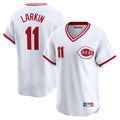 Jamed C.Reds #11 Barry Larkin Player White Cooperstown Collection Limited T-shirt Home Stitched Jerseys