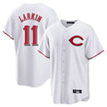Jamed C.Reds #11 Barry Larkin Player White Home Game Stitched Jerseys