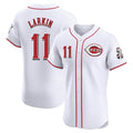 Jamed C.Reds #11 Barry Larkin Player White Limited Elite Home Stitched Jerseys