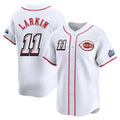 Jamed C.Reds #11 Barry Larkin Player White Speedway Classic Home Limited Stitched Jerseys