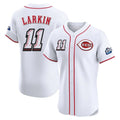 Jamed C.Reds #11 Barry Larkin Player White Speedway Classic Limited Elite Home Stitched Jerseys
