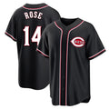 Jamed C.Reds #14 Pete Rose Player Black Fashion Out Home Game Stitched Jerseys