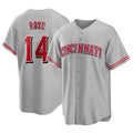 Jamed C.Reds #14 Pete Rose Player Gray Home Game Stitched Jerseys