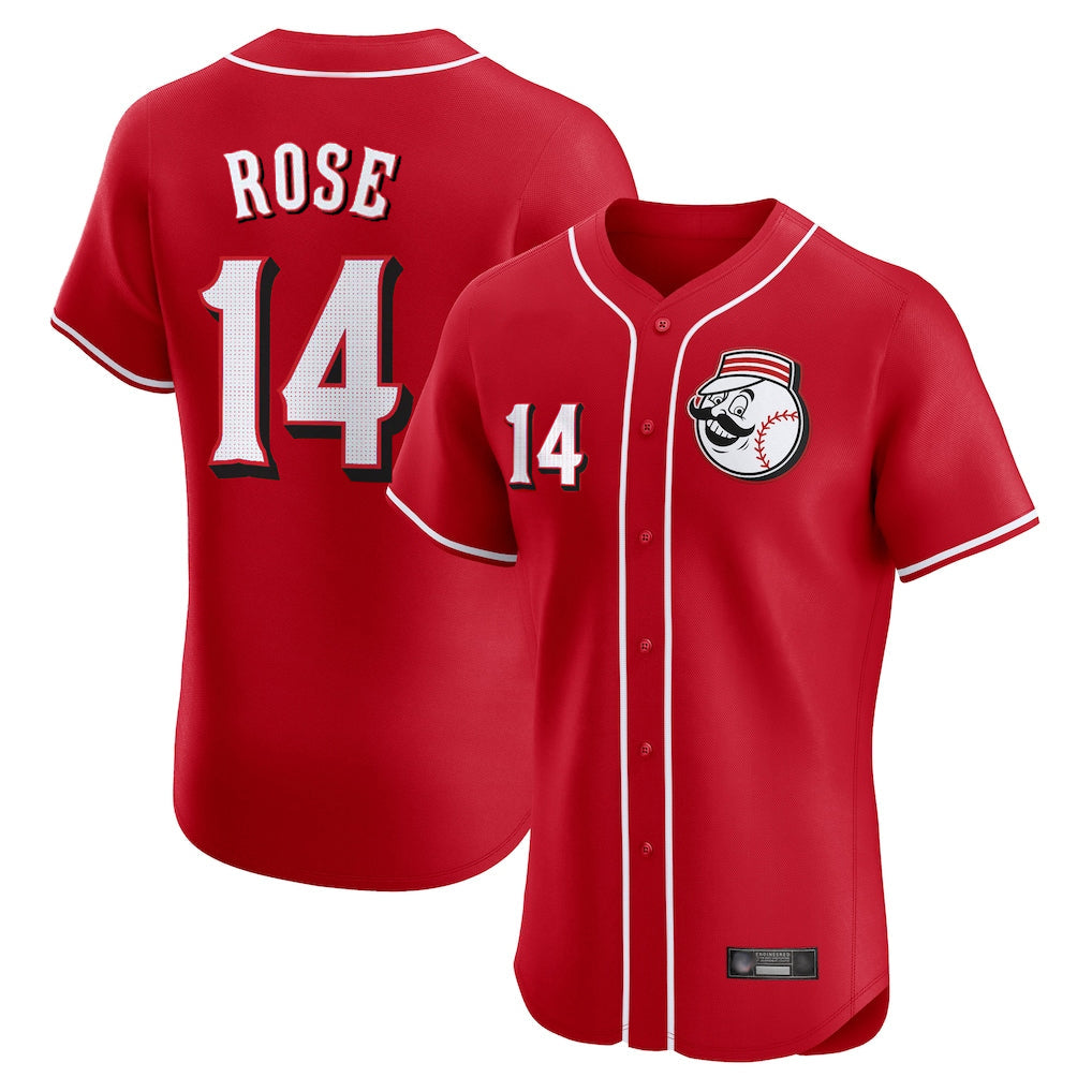Jamed C.Reds #14 Pete Rose Player Red Limited Elite Home Game Stitched Jerseys