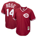 Jamed C.Reds #14 Pete Rose Player Red Throwback Cooperstown Collection Limited T-shirt Stitched Jerseys