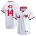 Jamed C.Reds #14 Pete Rose Player White Cooperstown Collection Limited T-shirt Home Stitched Jerseys