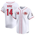 Jamed C.Reds #14 Pete Rose Player White Home Limited Stitched Jerseys