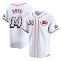Jamed C.Reds #14 Pete Rose Player White Speedway Classic Home Limited Stitched Jerseys
