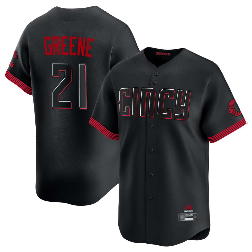 Jamed C.Reds #21 Hunter Greene Player Black City Connect Home Limited Stitched Jerseys
