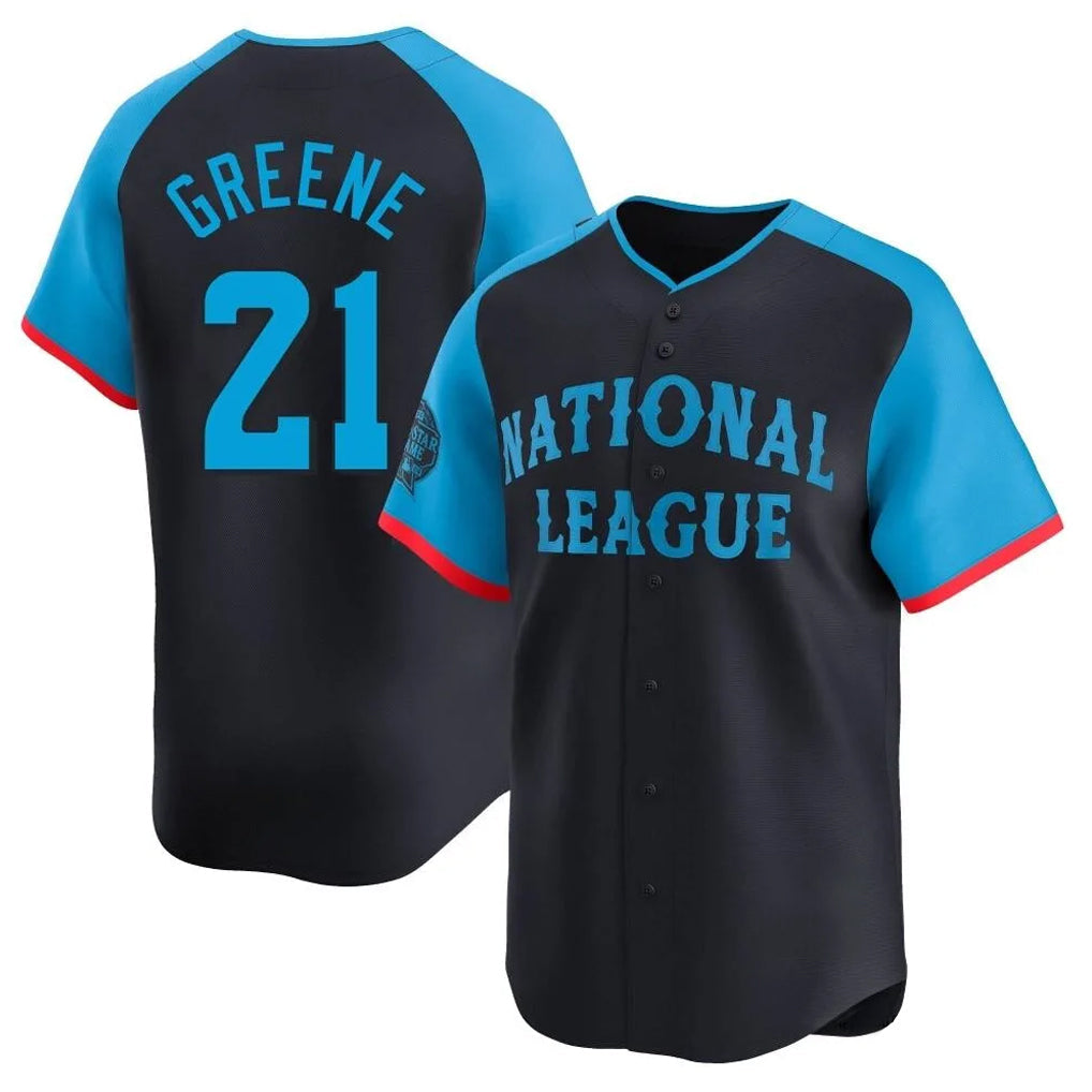 Jamed C.Reds #21 Hunter Greene Player Navy Limited National League All-Star Game Stitched Jerseys