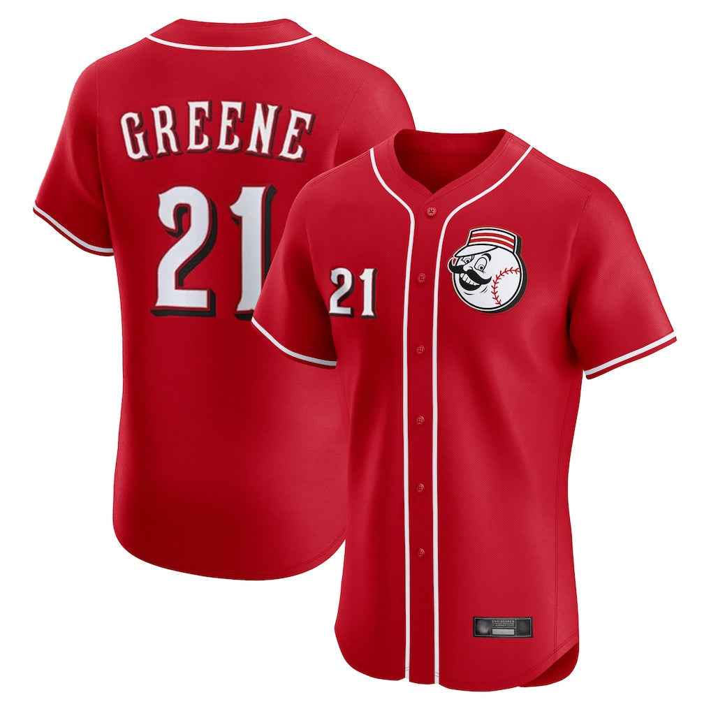 Jamed C.Reds #21 Hunter Greene Player Red Limited Elite Home Game Stitched Jerseys