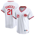 Jamed C.Reds #21 Hunter Greene Player White Cooperstown Collection Limited T-shirt Home Stitched Jerseys
