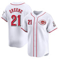 Jamed C.Reds #21 Hunter Greene Player White Home Limited Stitched Jerseys