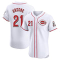 Jamed C.Reds #21 Hunter Greene Player White Limited Elite Home Stitched Jerseys