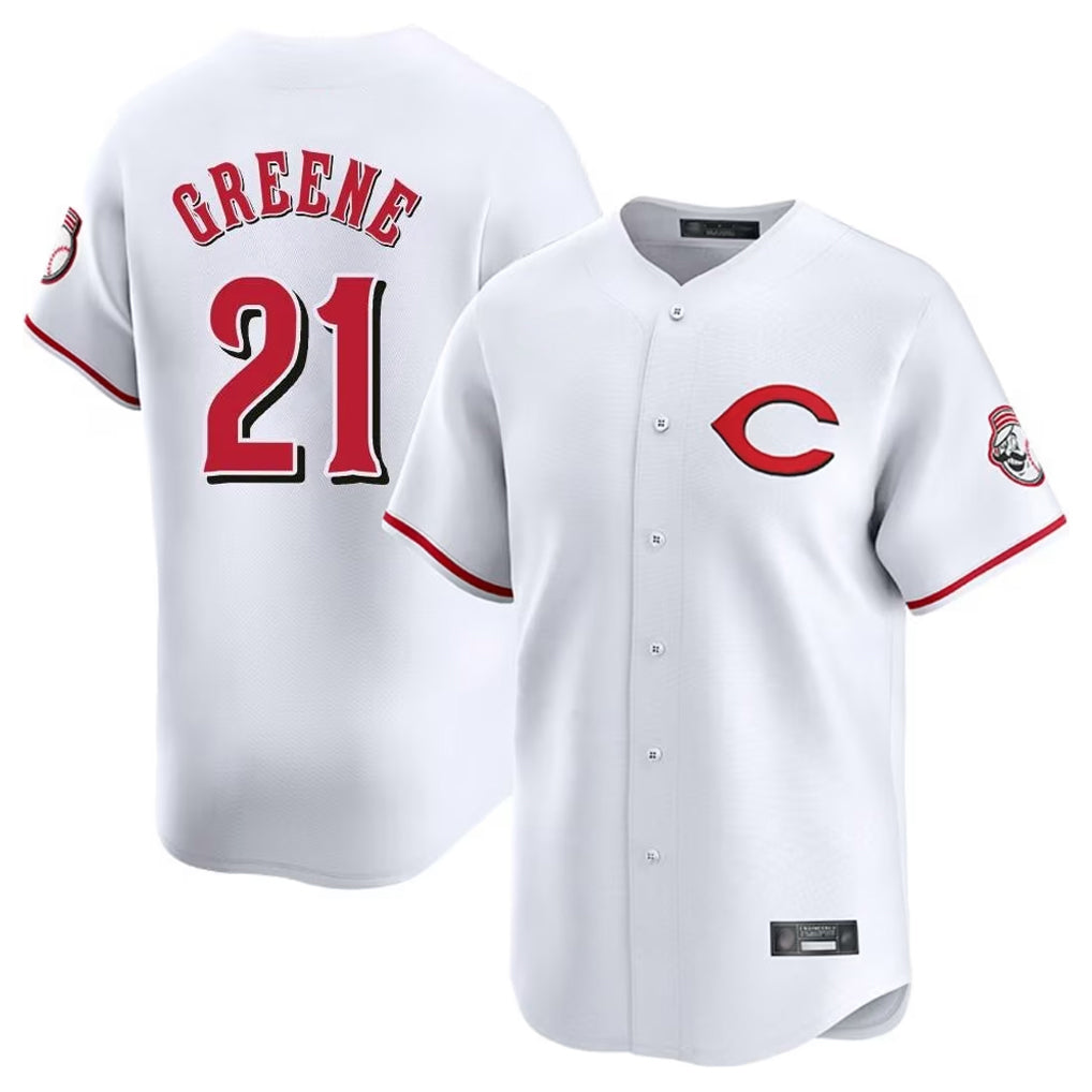 Jamed C.Reds #21 Hunter Greene Player White Limited Home Stitched Jerseys