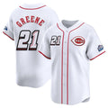 Jamed C.Reds #21 Hunter Greene Player White Speedway Classic Home Limited Stitched Jerseys